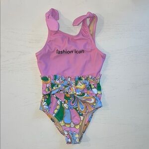 Shade Critters Fashion Icon Pink and Multicolor Kids Swim One Piece 6